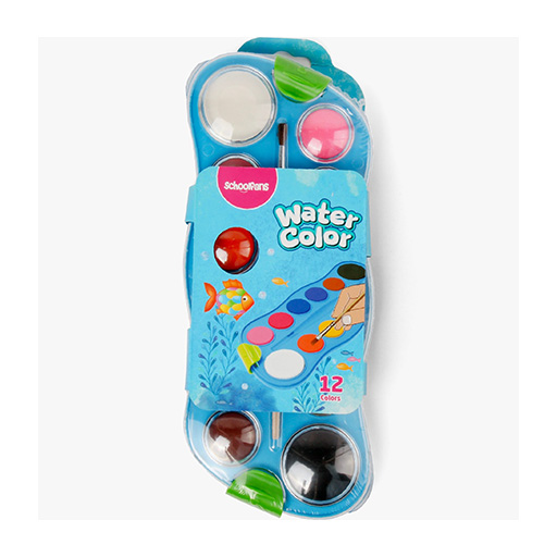 آبرنگ با قلمو ۱۲ رنگ (برند اسکول فنز)