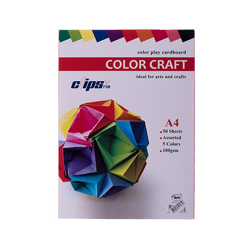 مقوا A5 پنج رنگ بسته ۵۰ عددی (برند کلیپس)