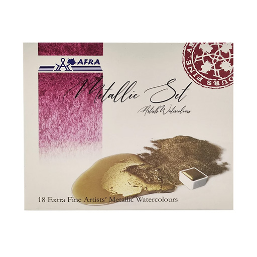 آبرنگ متالیک ۱۸ رنگ (برند افرا)