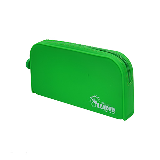 جامدادی مستطیل تک زیپ سیلیکونی (برند لیدر)-سبز.jpg