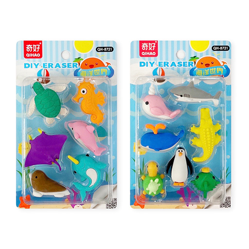 پاک کن فانتزی طرح موجودات آبزی بسته ۶ عددی