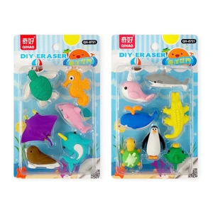 پاک کن فانتزی طرح موجودات آبزی بسته ۶ عددی