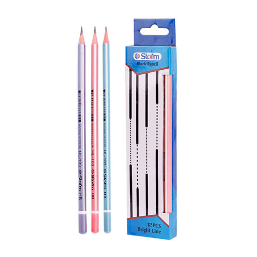 مداد مشکی سه گوش برایت لاین (برند استورم)