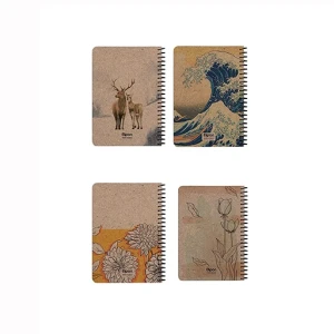 دفتر یادداشت ۱۰۰ برگ کرافت تک خط سیمی فانتزی جلد سخت (برند الیپون)