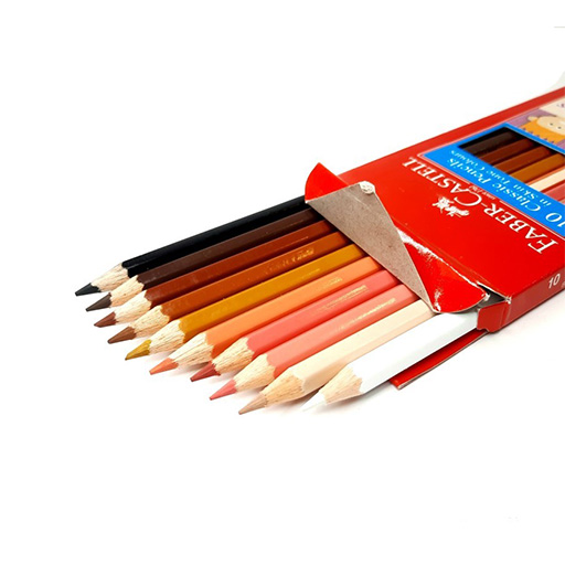 مداد رنگی رنگ پوست مقوایی ۱۲ رنگ (برند فابر کاستل)-۲.jpg