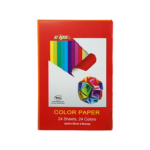 کاغذ رنگی روغنی ۲۴ رنگ (برند کلیپس)