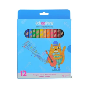 مداد رنگی جامبو ۱۲ رنگ (اسکول فنز)