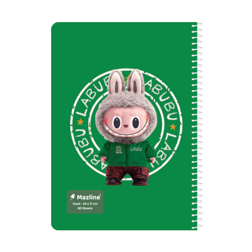 دفتر 80 برگ وزیری تک خط سیمی فانتزی (برند مازلاین)-۳.png