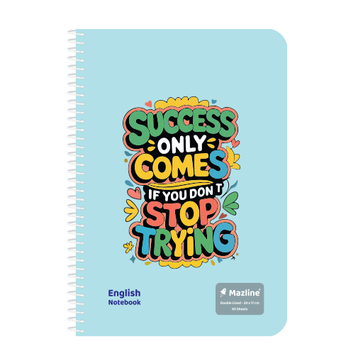 دفتر زبان 60 برگ دوخط سیمی فانتزی (برند مازلاین)-۱.png