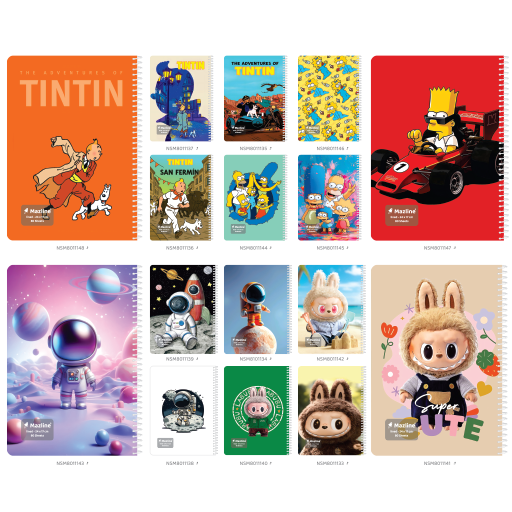 دفتر 80 برگ وزیری تک خط سیمی فانتزی (برند مازلاین)