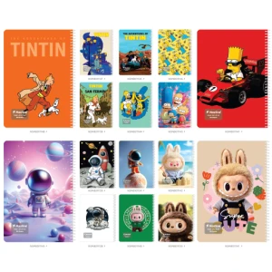 دفتر 80 برگ وزیری تک خط سیمی فانتزی (برند مازلاین)