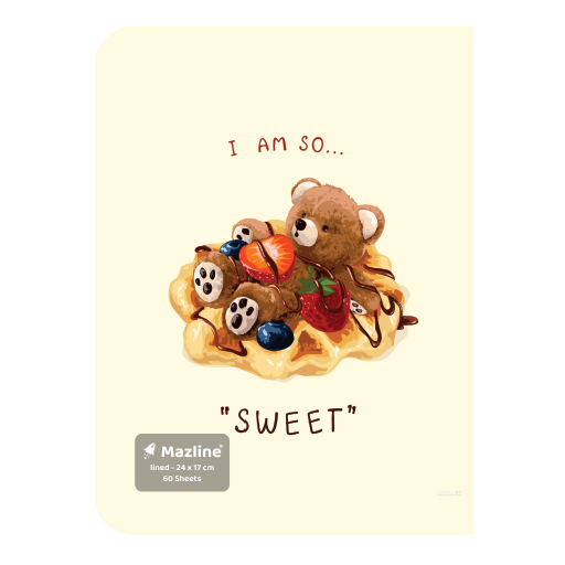 دفتر ۶۰ برگ تک خط چسبی فانتزی (برند مازلاین)-3.png