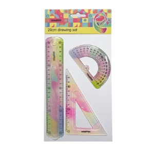 ست خط کش گونیا نقاله ژله ای (برند اسکول فنز)