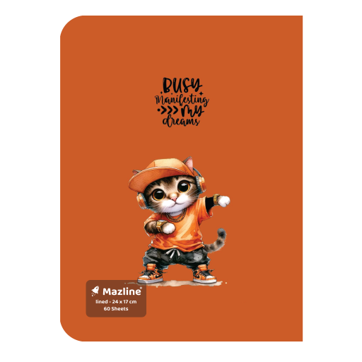 دفتر ۶۰ برگ تک خط چسبی فانتزی (برند مازلاین)-5.png