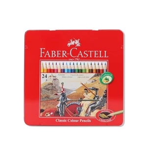 مداد رنگی کلاسیک جعبه فلزی ۲۴ رنگ (برند فابر کاستل)