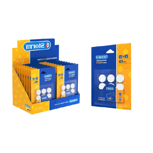 چسب دو طرفه دایره فومی ۲.۲ سانتیمتر بسته ۴۵ عددی (برند استورم)