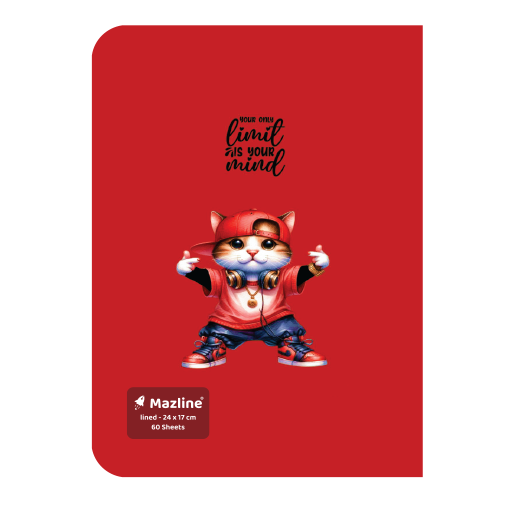 دفتر ۶۰ برگ تک خط چسبی فانتزی (برند مازلاین)-12.png