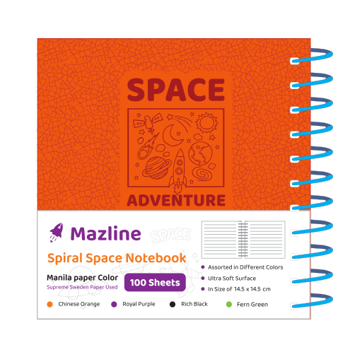 دفتر 100 برگ خشتی اسپیس ترمو سیمی جلد سخت (برند مازلاین)-۳.png