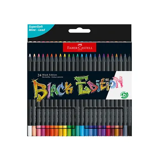 مداد رنگی بلک ادیشن جعبه مقوایی ۲۴ رنگ (برند فابر کاستل)
