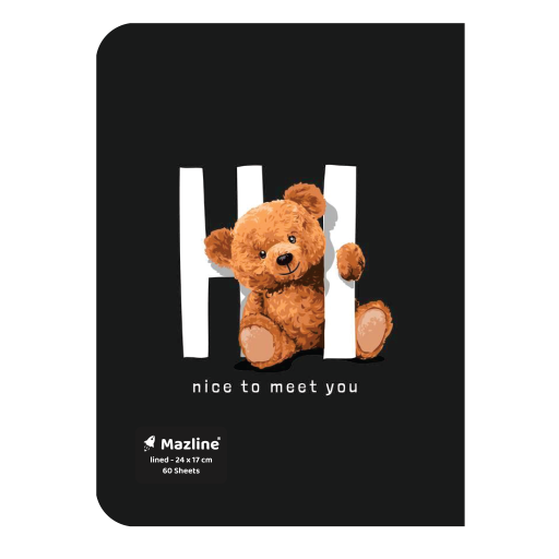 دفتر ۶۰ برگ تک خط چسبی فانتزی (برند مازلاین)-2.png