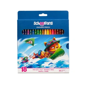 مداد رنگی سه گوش ۲۴ رنگ (برند اسکول فنز)