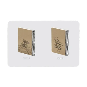 دفتر یادداشت 100 برگ بی خط سیمی کرجی جلد سخت (برند الیپون)