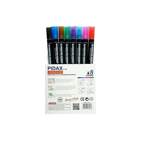 ماژیک گلس برد ۸ رنگ (برند پیداکس) -۲.jpg