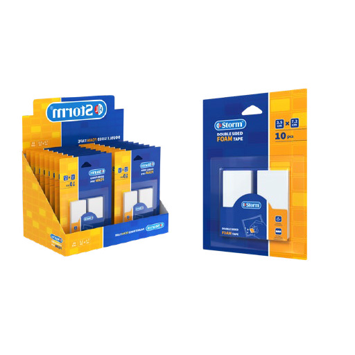 چسب دو طرفه مستطیل فومی ۳.۵ در ۷.۲ سانتیمتر بسته ۱۰ عددی (برند استورم)