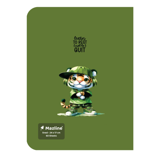 دفتر ۶۰ برگ تک خط چسبی فانتزی (برند مازلاین)-4.png