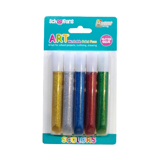 چسب اکلیلی متالیک 5 رنگ (برند اسکول فنز)