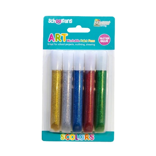 چسب اکلیلی متالیک 5 رنگ (برند اسکول فنز).jpg