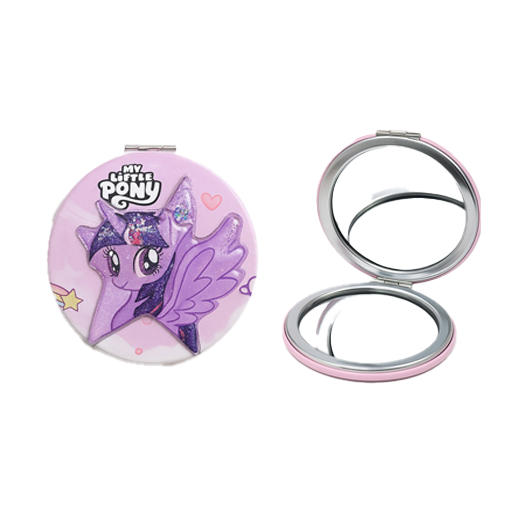 آینه گرد جیبی تاشو آکواریومی طرح پونی-بنفش.png