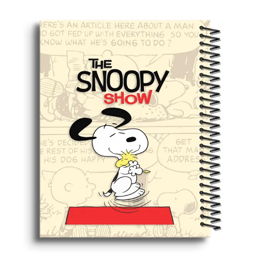 دفتر ۱۰۰ برگ سیمی جلد سخت با استیکر طرح کارتونی-اسنوپی ۳.jpg