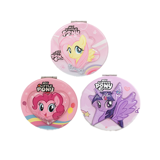 آینه گرد جیبی تاشو آکواریومی طرح پونی