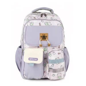 کوله پشتی وارداتی دخترانه فانتزی بنفش پاستلی Happy Day