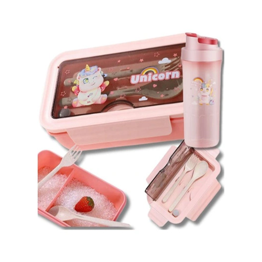 ست ظرف غذا و قمقمه کودک طرح یونیکورن-۳.jpg
