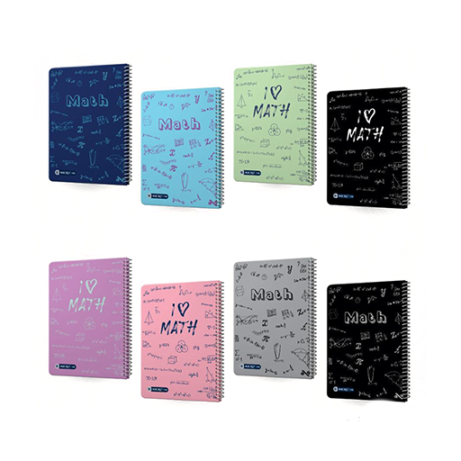 دفتر 100 برگ وزیری فرمول طرح ریاضی سیمی جلد سخت (برند میکرو)