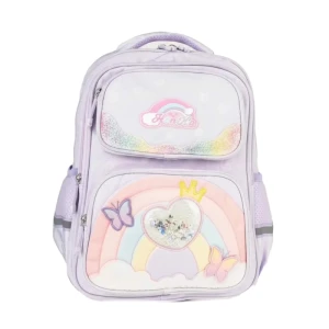 کوله پشتی وارداتی دخترانه رنگین کمان بنفش پاستلی Honka