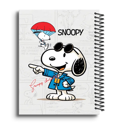 دفتر ۱۰۰ برگ سیمی جلد سخت با استیکر طرح کارتونی-اسنوپی۲.jpg