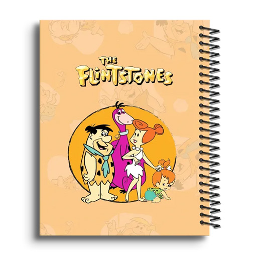 دفتر ۱۰۰ برگ سیمی جلد سخت با استیکر طرح کارتونی-خانواده فلینستون.jpg