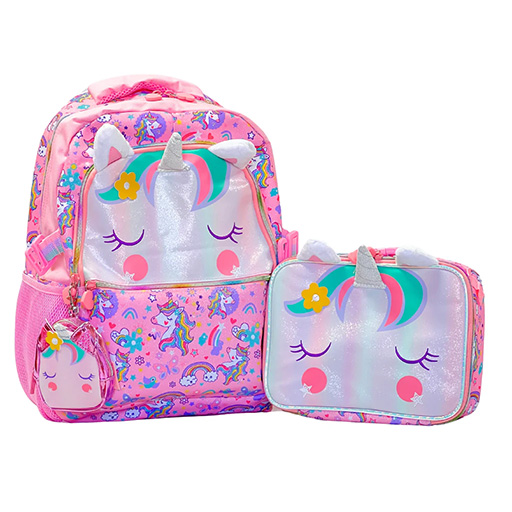 ست کوله پشتی و کیف ظرف غذا طرح یونیکورن (برند وست)