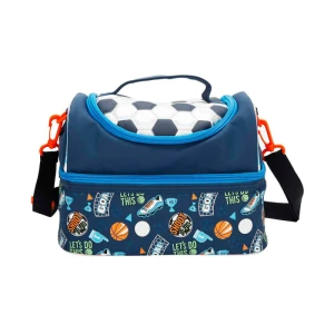 کیف ظرف غذا دوجداره دو زیپ طرح توپ فوتبال (برند وست)