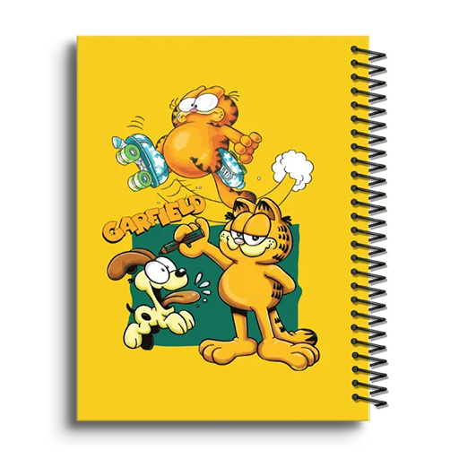 دفتر ۱۰۰ برگ سیمی جلد سخت با استیکر طرح کارتونی-گارفیلد.jpg