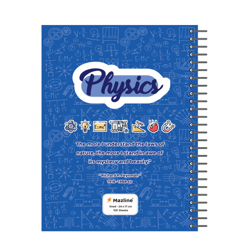 دفتر ۱۰۰ برگ طرح فیزیک جلد سخت (برند مازلاین)-3.jpg