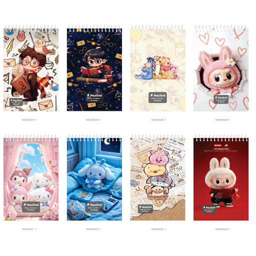 دفتر یادداشت 80 برگ سیمی جلد نرم (برند مازلاین)