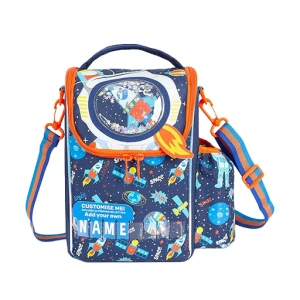 کیف ظرف غذا دوجداره با جای قمقمه طرح فضانورد (برند وست)