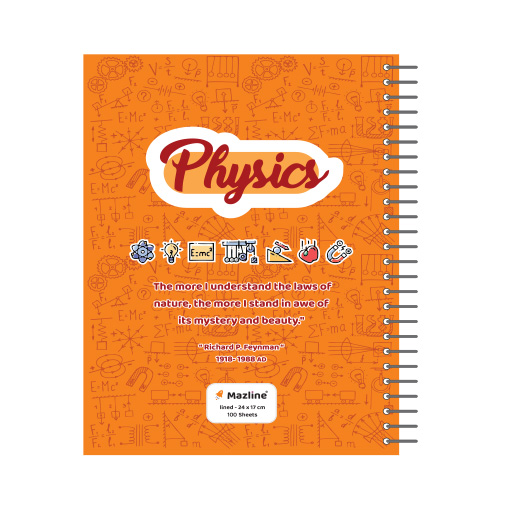 دفتر ۱۰۰ برگ طرح فیزیک جلد سخت (برند مازلاین)-1.jpg