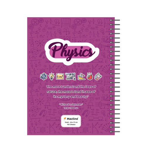دفتر ۱۰۰ برگ طرح فیزیک جلد سخت (برند مازلاین)-2.jpg