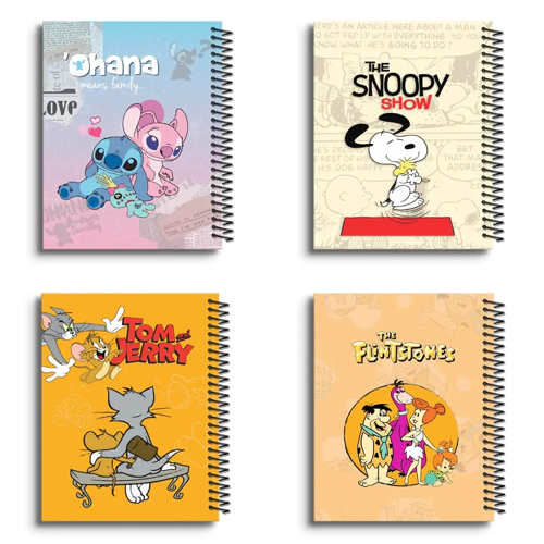 دفتر ۱۰۰ برگ سیمی جلد سخت با استیکر طرح کارتونی تونیورس (برند اُلند)