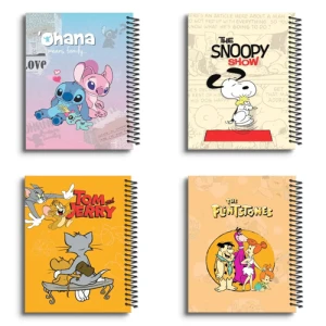 دفتر ۱۰۰ برگ سیمی جلد سخت با استیکر طرح کارتونی تونیورس (برند اُلند)